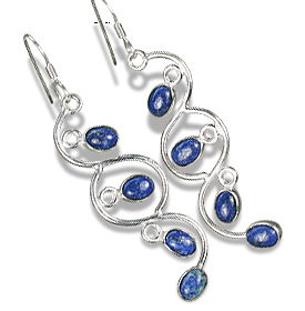 Design 1149: blue lapis lazuli art-deco earrings