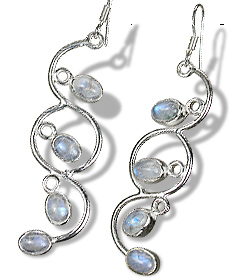Design 1150: white moonstone art-deco earrings