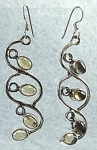 Design 1151: yellow citrine art-deco earrings