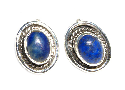 Design 1295: blue lapis lazuli post earrings