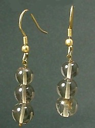 Design 1302: gray smoky quartz earrings