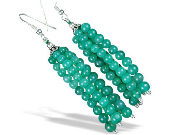 Design 13586: green aventurine multistrand earrings