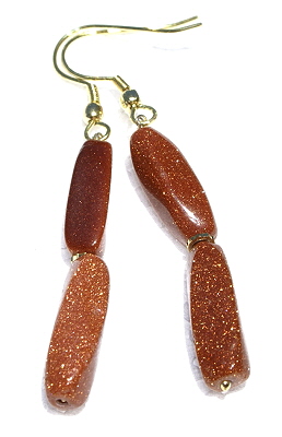 Design 1360: brown goldstone earrings