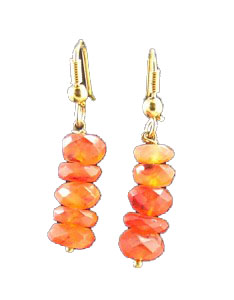 Design 1368: orange carnelian earrings