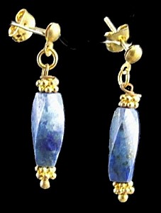Design 1382: blue lapis lazuli post, stud, studs earrings