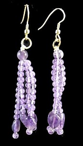 Design 1384: purple amethyst multistrand earrings