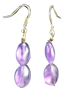 Design 1388: purple amethyst drop earrings