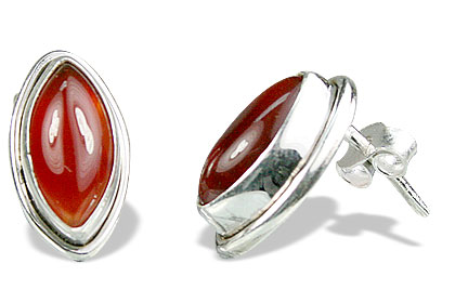 Design 13907: red carnelian post earrings