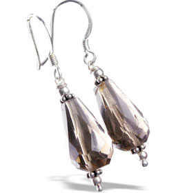 Design 13974: brown smoky quartz contemporary earrings