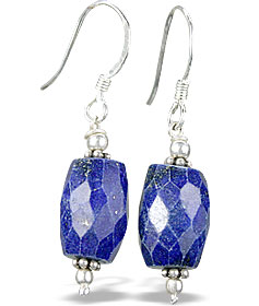 Design 13996: blue,gray lapis lazuli earrings