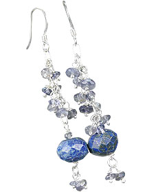 Design 13999: blue lapis lazuli chandelier earrings