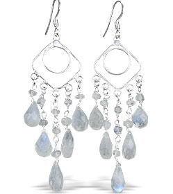 Design 14000: white moonstone chandelier earrings