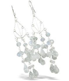 Design 14001: white moonstone chandelier earrings
