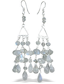 Design 14009: white moonstone chandelier earrings