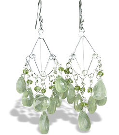 Design 14012: green prehnite chandelier earrings