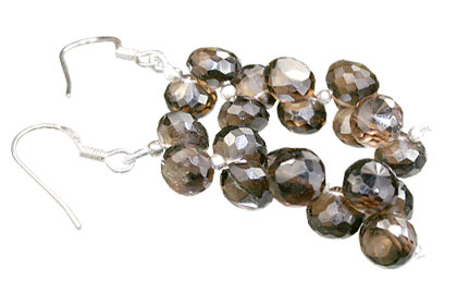 Design 14064: brown smoky quartz earrings
