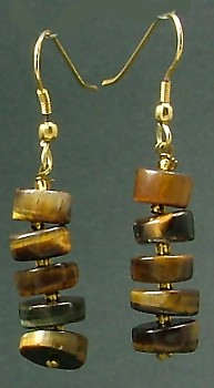 Design 1412: brown tiger eye earrings