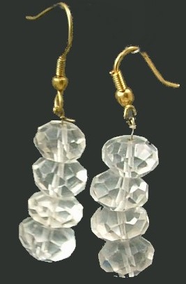 Design 1425: white crystal earrings