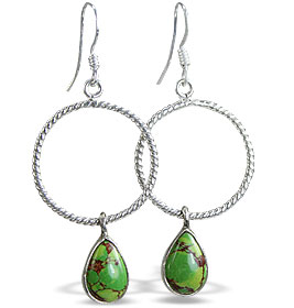 Design 14429: brown,green,multi-color mohave hoop earrings
