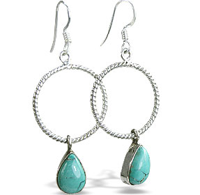 Design 14431: blue,green turquoise earrings