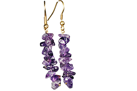 Design 1468: purple amethyst chipped earrings