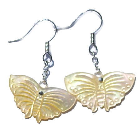 Design 15086: yellow shell earrings