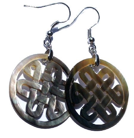 Design 15087: brown shell earrings