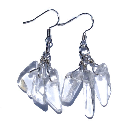 Design 15092: white quartz drop earrings