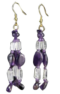 Design 1526: purple,white amethyst earrings