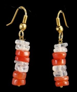 Design 1534: orange carnelian earrings