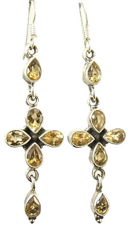 Design 1546: yellow citrine drop earrings