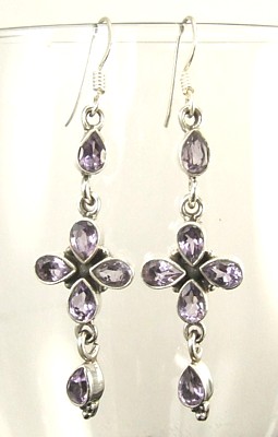 Design 1547: purple amethyst drop earrings