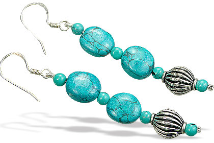 Design 15581: green turquoise earrings