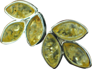 Design 15802: yellow amber studs earrings