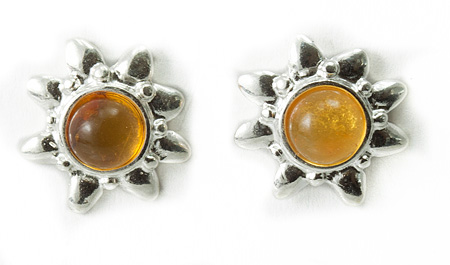 Design 15803: yellow amber star earrings