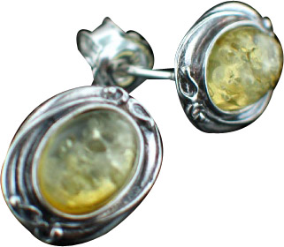 Design 15804: yellow amber art-deco earrings