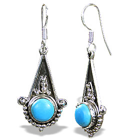 Design 1582: blue,green turquoise american-southwest earrings