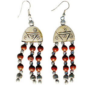 Design 16082: multi-color multi-stone multistrand earrings