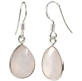 Design 16164: pink rose quartz drop earrings