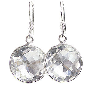 Design 16173: white crystal contemporary earrings