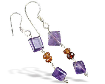 Design 16382: purple,red amethyst earrings