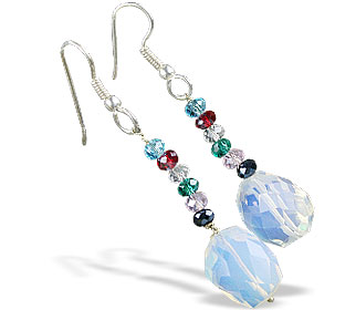 Design 16383: white,multi-color multi-stone earrings