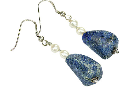 Design 16748: blue lapis lazuli earrings