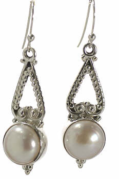 Design 16795: white pearl earrings