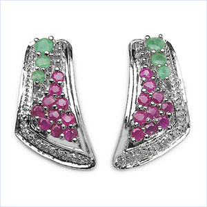 Design 16897: multi-color multi-stone earrings