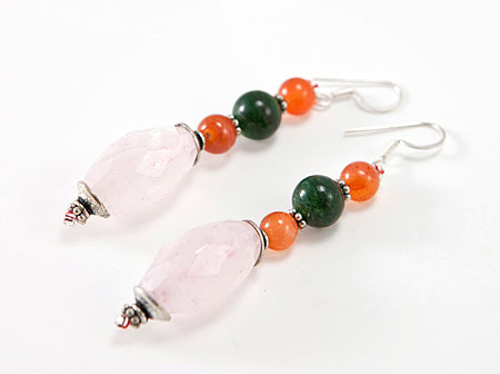 Design 17314: multi-color multi-stone earrings