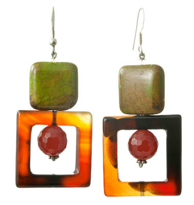 Design 17625: multi-color multi-stone earrings