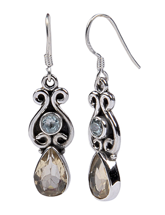 Design 17658: multi-color multi-stone earrings