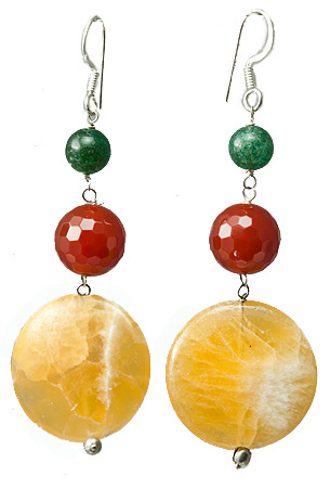 Design 17663: multi-color multi-stone earrings