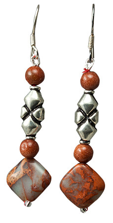 Design 17664: brown goldstone earrings